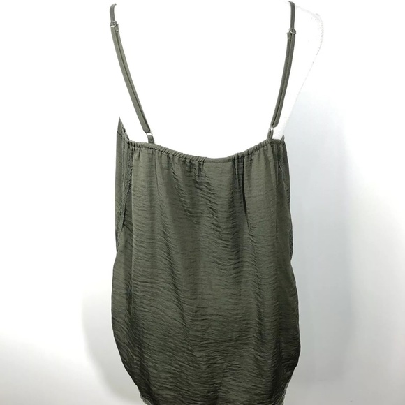 NWOT Who What Where Olive Green Satin Cami - Picture 3 of 7